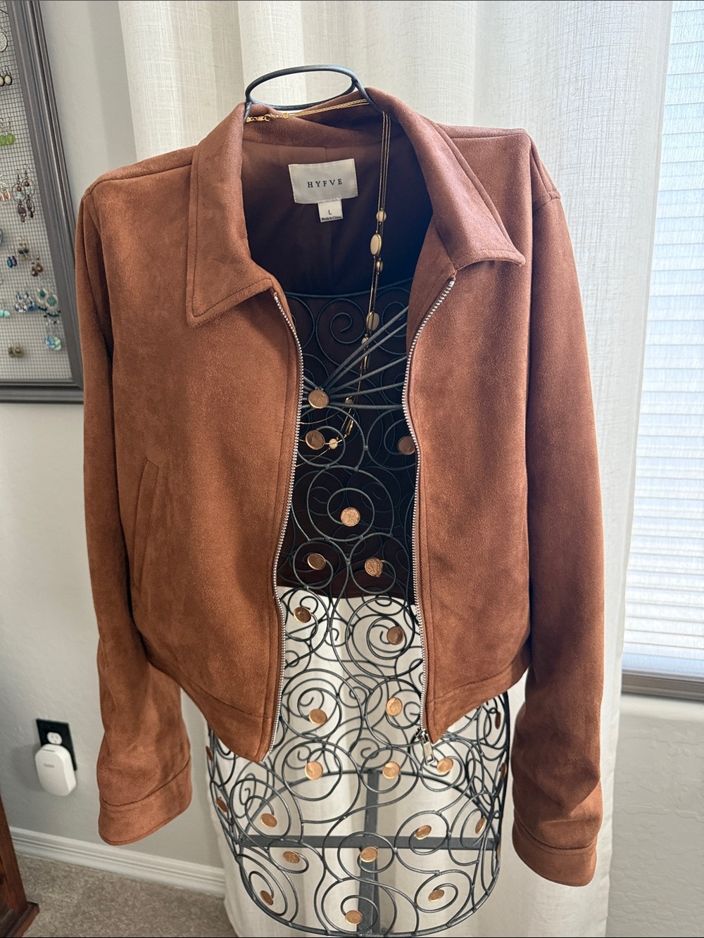 HYFVE Women's Chestnut Suede Zip Jacket